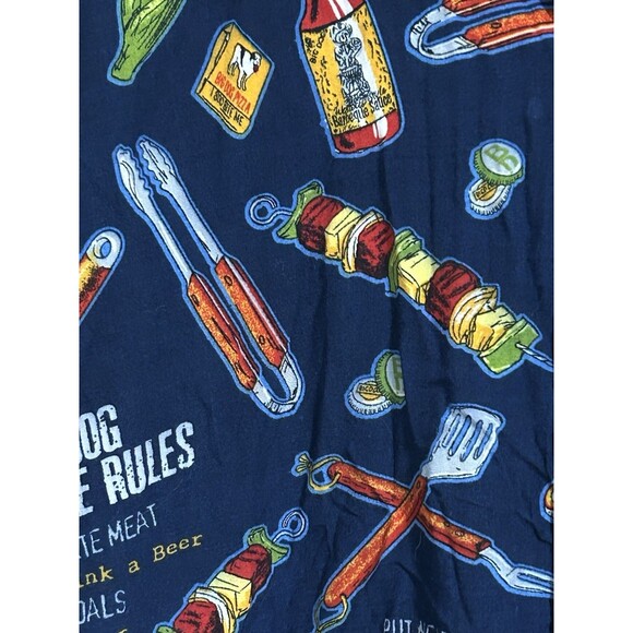 Big Dogs Barbeque Theme Blue Button Down Shirt Sz Large nostalgia, 80s whimsical - Picture 5 of 8